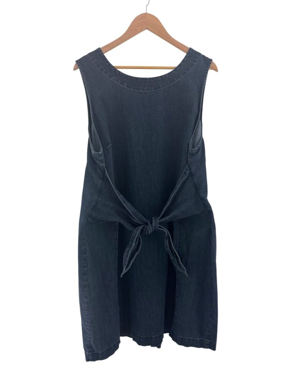 Eloquii Denim Jean Sleeveless Dress Attached Tie Size 16 Summer Casual Travel